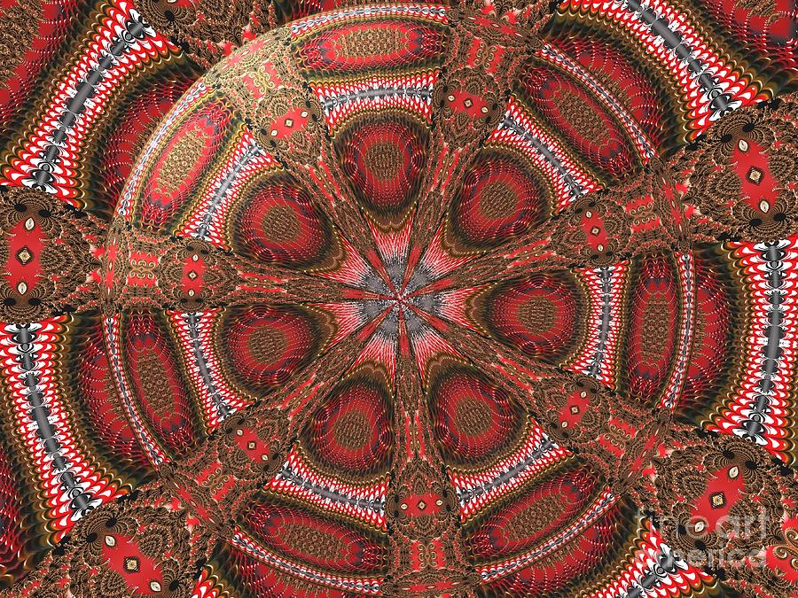Indian Beaded Cupola Fractal Abstract Kaleidoscope Mandala Digital Art by Rose Santuci-Sofranko