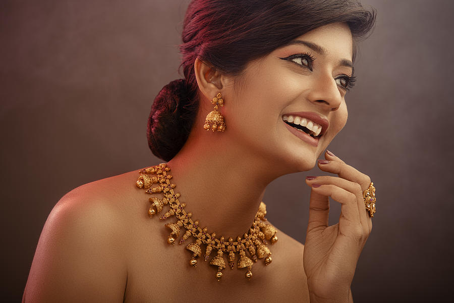 Indian Beauty portrait with jewelry Photograph by VSanandhakrishna