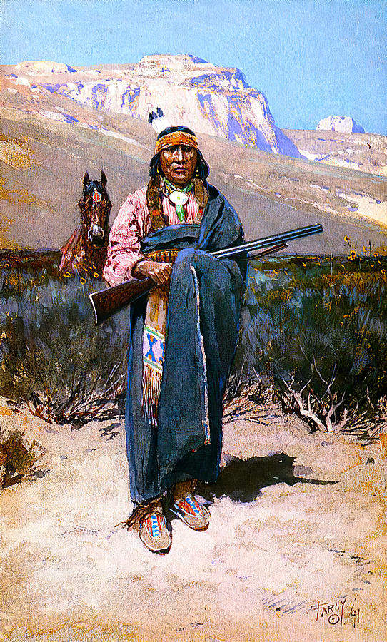 Indian Brave Painting by Henry Farny