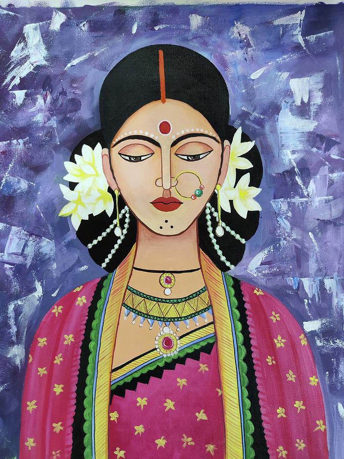 Indian bride Painting by Megha Gupta - Fine Art America