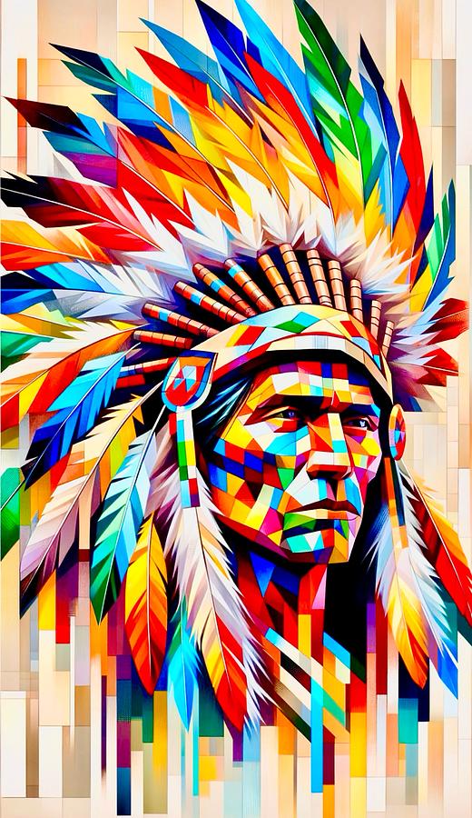 Indian Chief Painting by Emeka Okoro