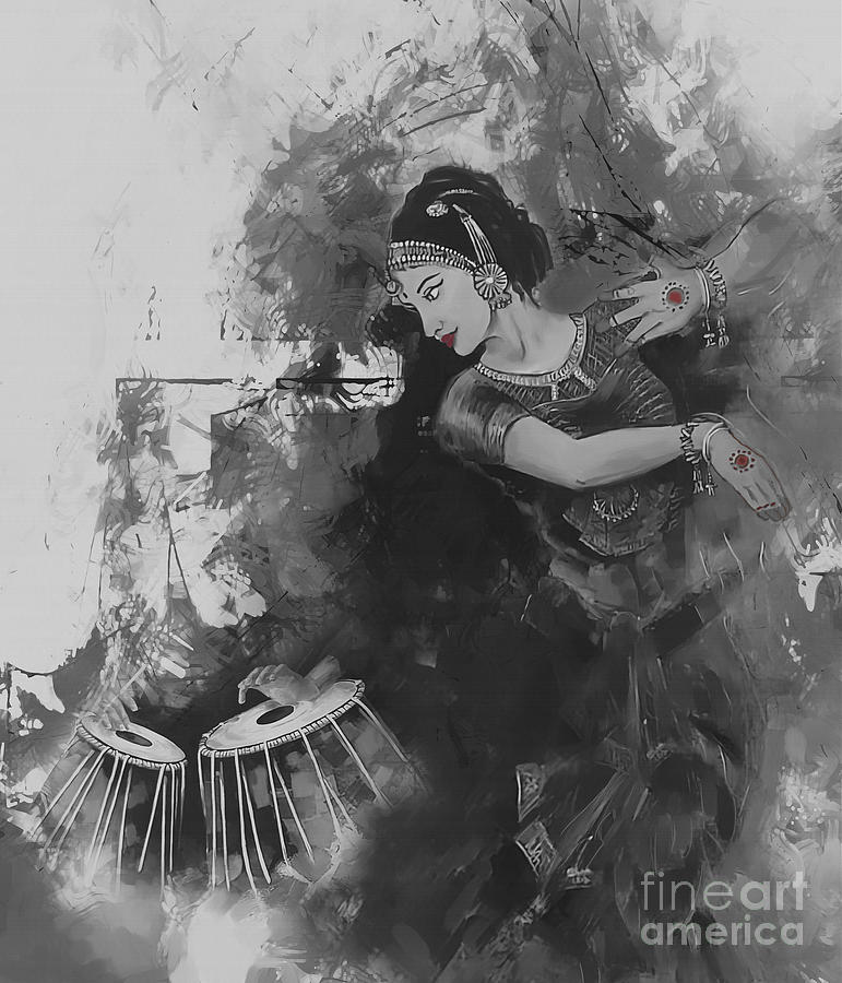 Music Painting - Indian dance on Tabla BK1 by Gull G