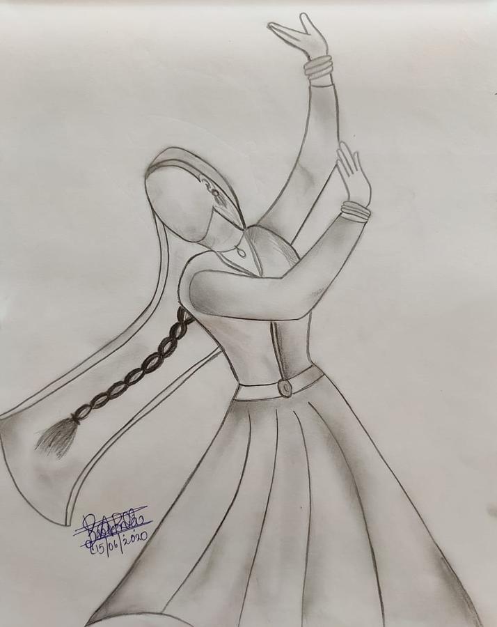 Dancing girl Drawing by Gulrukh Khan - Fine Art America