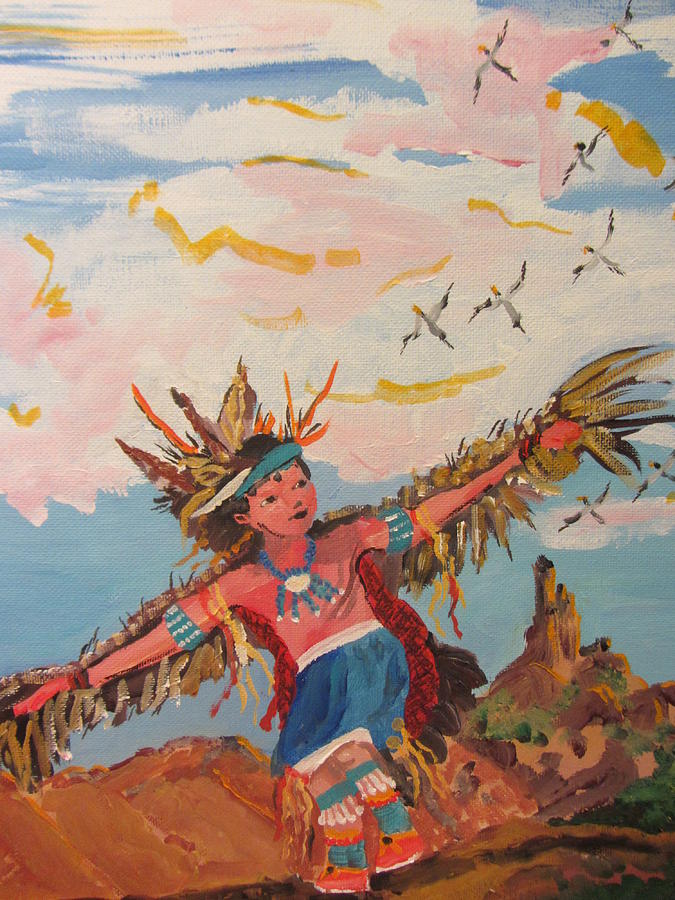 Indian Dancer in the Desert Painting by Dody Rogers