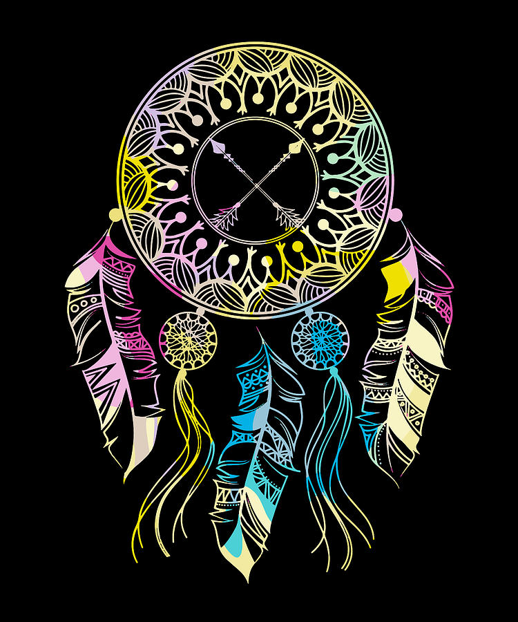 Indian Dream Catchers Feathers Native American Dreamcatcher Digital Art By Maximus Designs