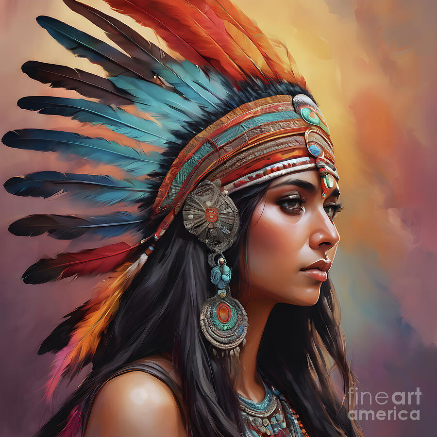 NATIVE AMERICAN PORTRAITS no 1 Digital Art by DSE Graphics - Fine Art ...