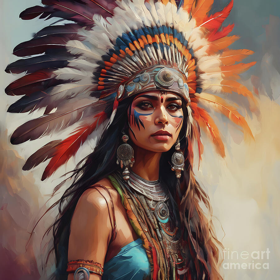 NATIVE AMERICAN PORTRAITS no 3 Digital Art by DSE Graphics - Fine Art ...