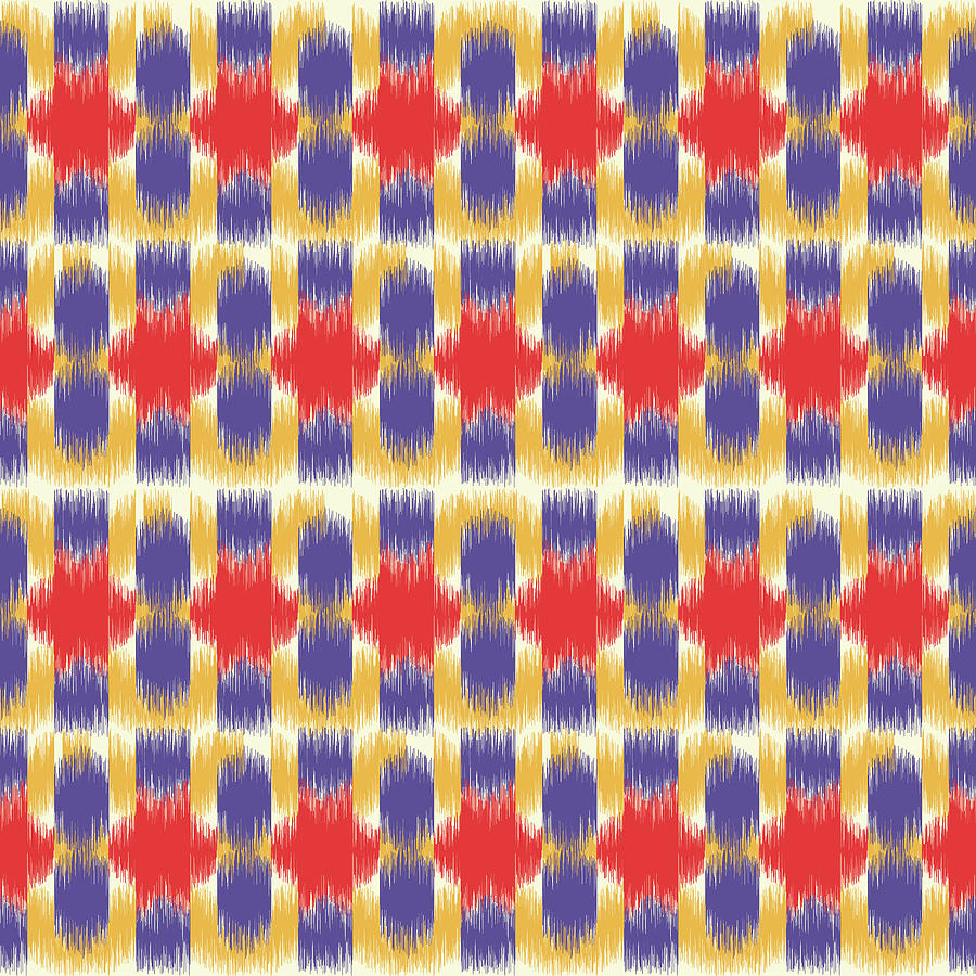 Indian Ikat Pattern - 04 Digital Art