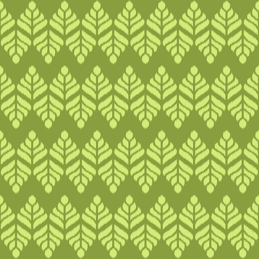 Indian Leaf Pattern - Greenindian Leaf Pattern - Green Digital Art