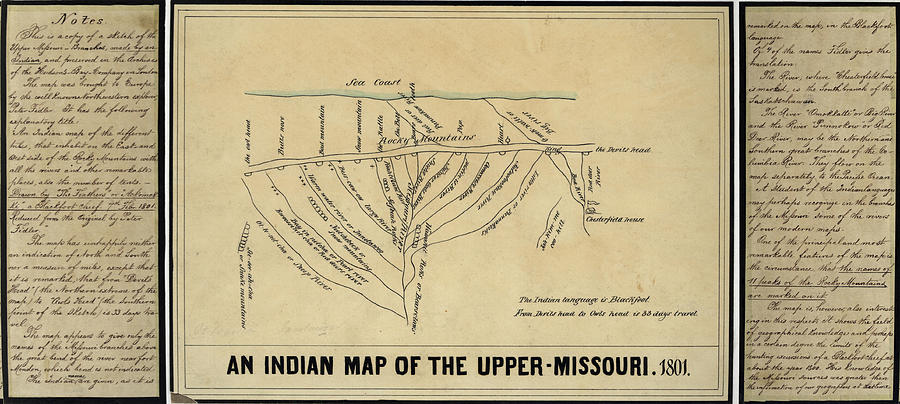 Indian Map of the Upper Missouri River Painting by Artistic Panda ...