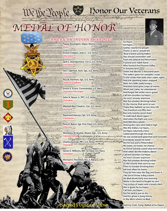 Indian Medal of Honor Veterans Digital Art by Robert Running Fisher Upham