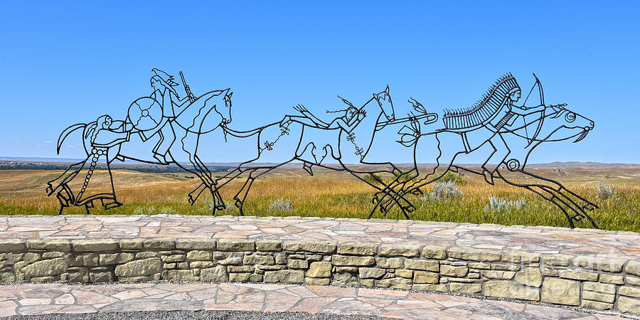 Indian Memorial Sculpture At Little Bighorn Battlefield National Monument Photograph
