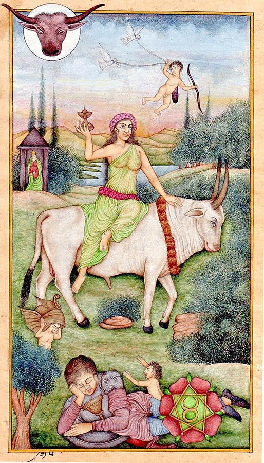 Indian Miniature Painting of Zodiac Signs Handmade Watercolor Artwork ...