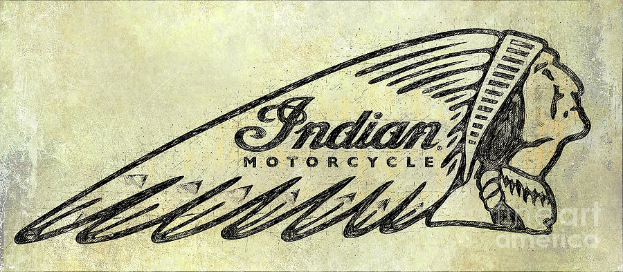 Indian Motorcycle Drawing Drawing by Jon Neidert