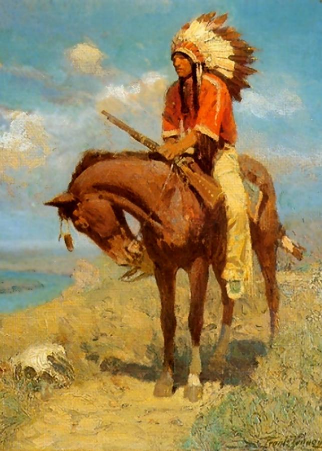 Western Art Indian on Horseback by Patricia Keith