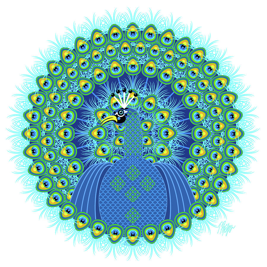 Indian Peacock Mandala Digital Art by Tim Phelps