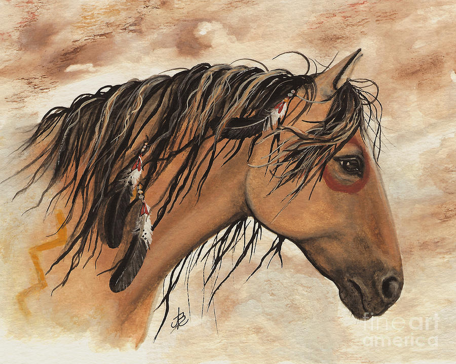 Indian Pony Curly Horse Painting by AmyLyn Bihrle