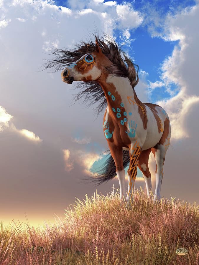 Indian Pony Digital Art by Daniel Eskridge