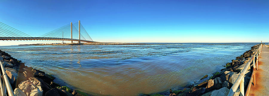 Indian River Bridge and Inlet Panorama Photograph by Bill Swartwout