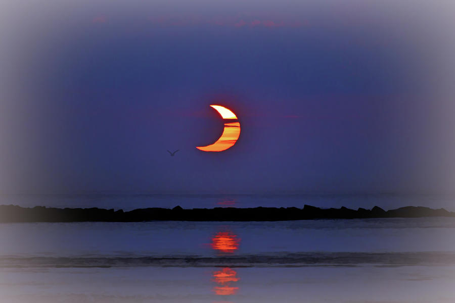 Indian River Bridge Annular Eclipse Vignette Photograph by Bill Swartwout