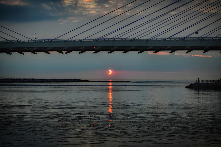 Indian River Bridge Solar Eclipse Photograph by Bill Swartwout