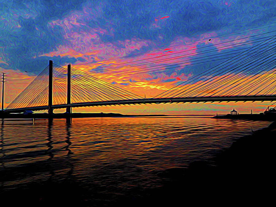 Indian River Bridge Sunrise Eclipse Photograph