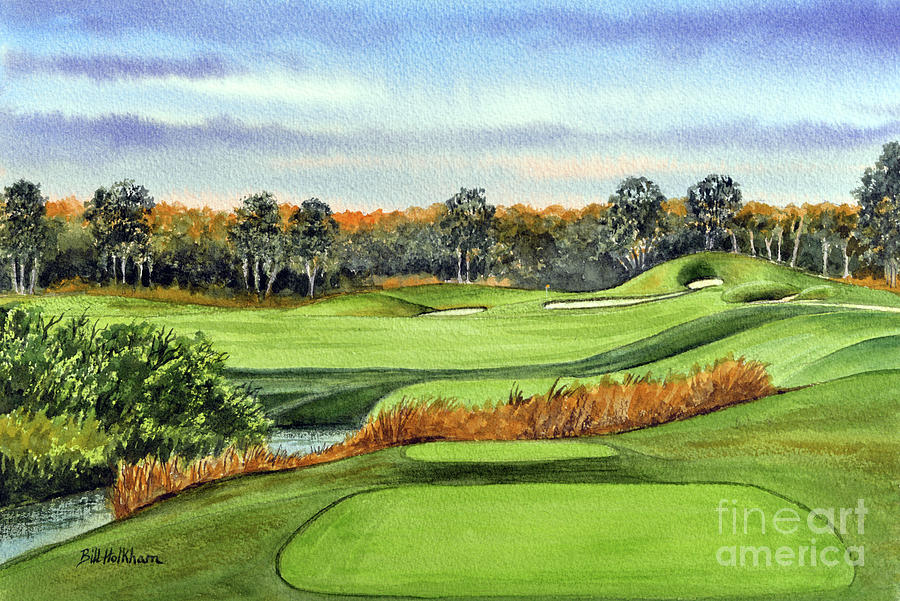 Indian River Preserve Golf Course Florida Painting by Bill Holkham