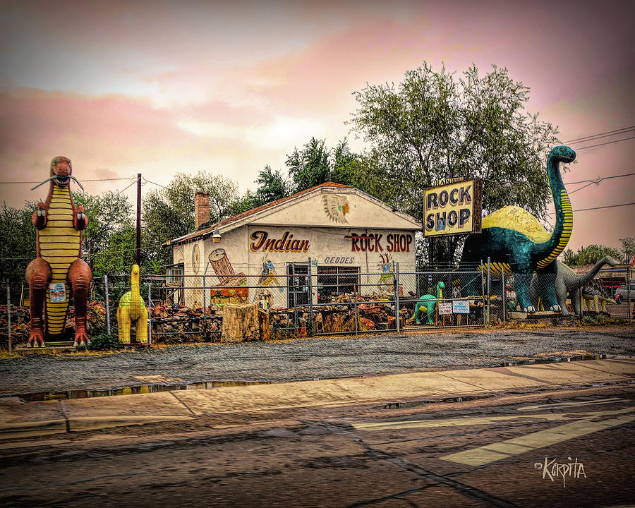 Indian Rock Shop with Dinosaurs Photograph by Rebecca Korpita