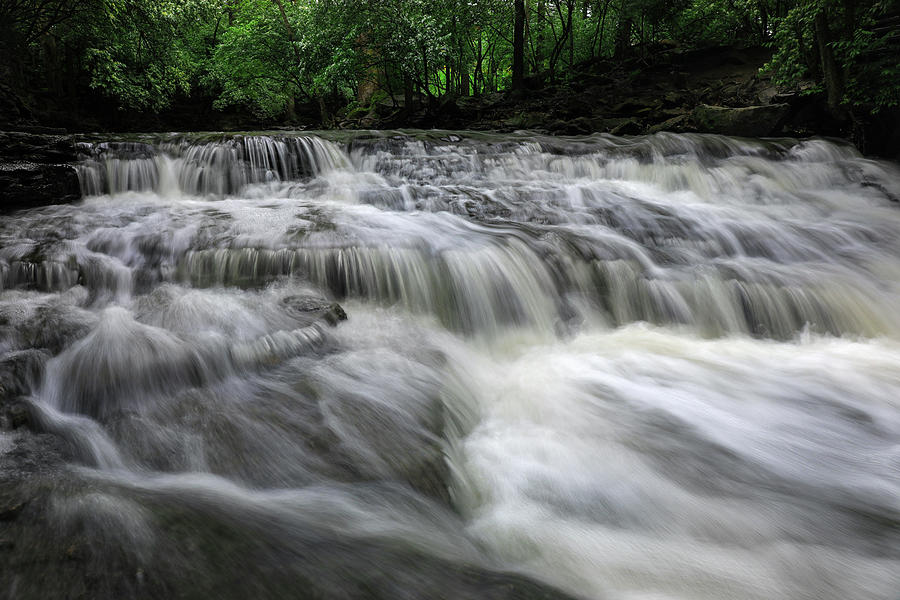 Indian Run Falls Cascades In Ohio Photograph by Dan Sproul