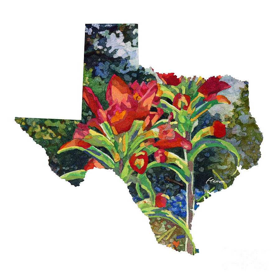 Indian Spring Texas Map Painting by Hailey E Herrera