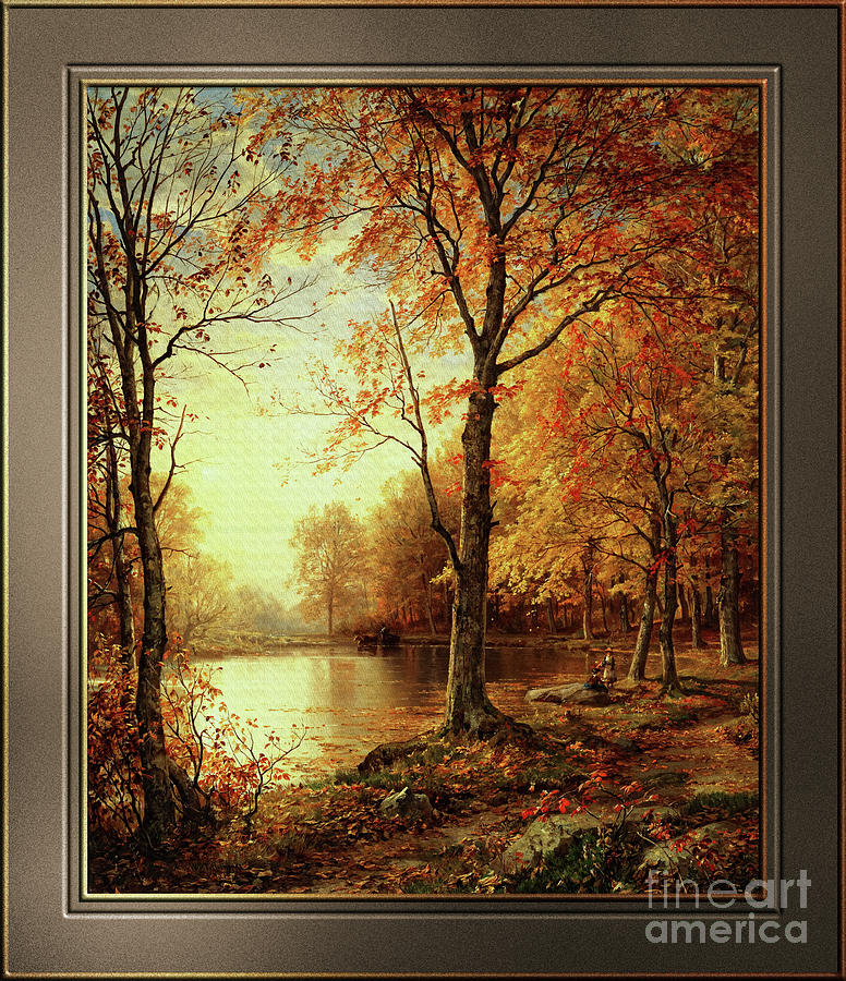 Indian Summer by William Trost Richards Classical Fine Art Old Masters Reproduction Painting by Rolando Burbon