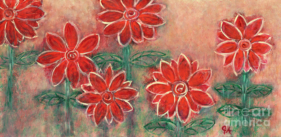 Indian Summer Flowers Painting by Jeremy Aiyadurai