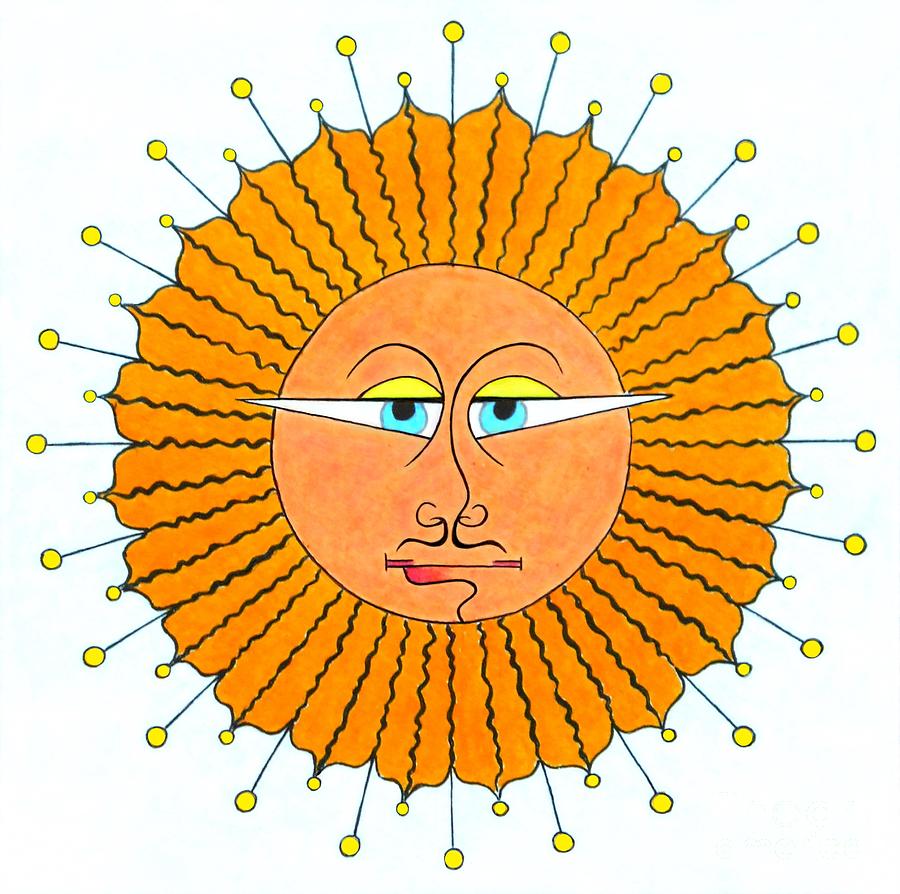 Indian Sunface -- v.2 Mixed Media by Jayne Somogy
