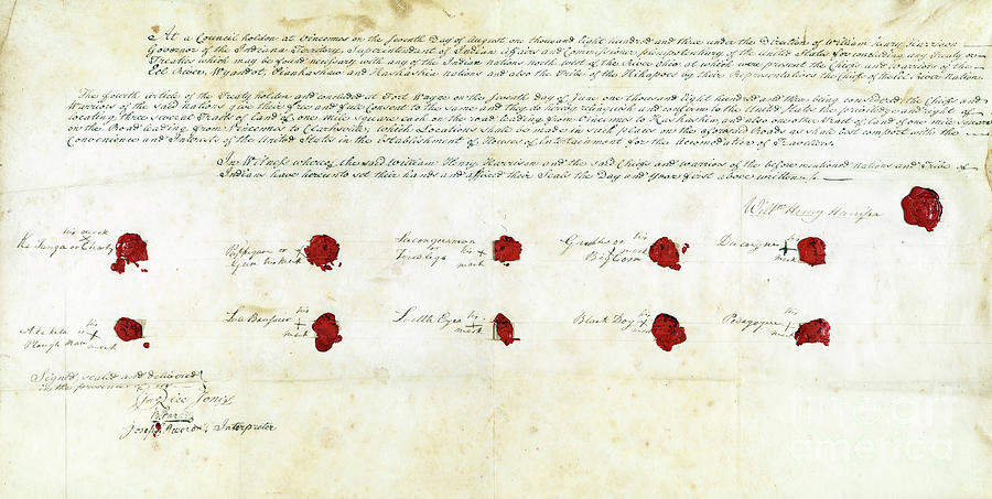 Indian Treaty, 1803 Drawing by Granger