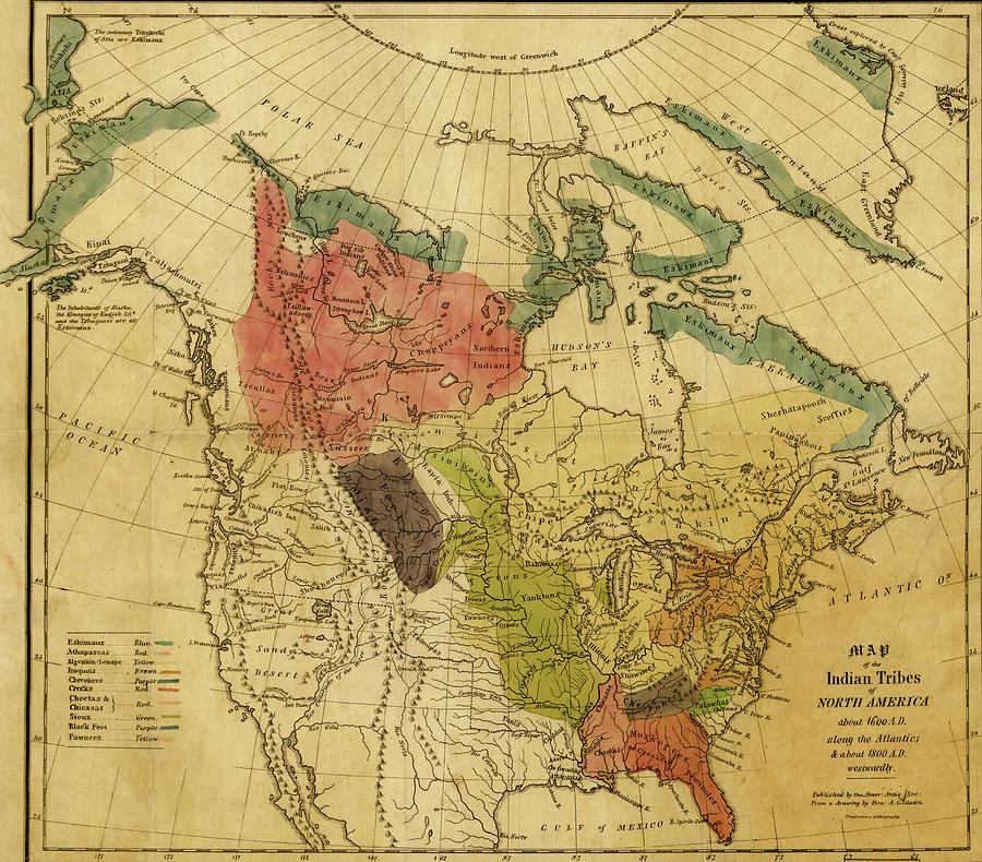 Indian Tribes of North America Drawing by Vintage Maps Indian Tribes of North America Drawing by Vintage Maps