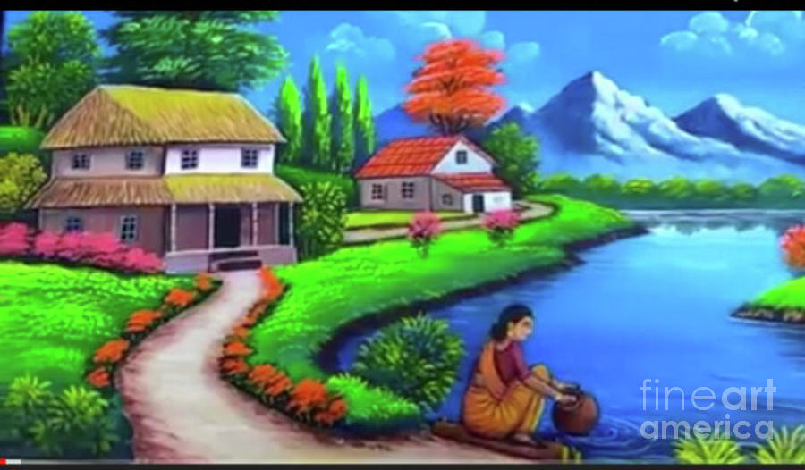 Indian Village Paintings Village Life of India