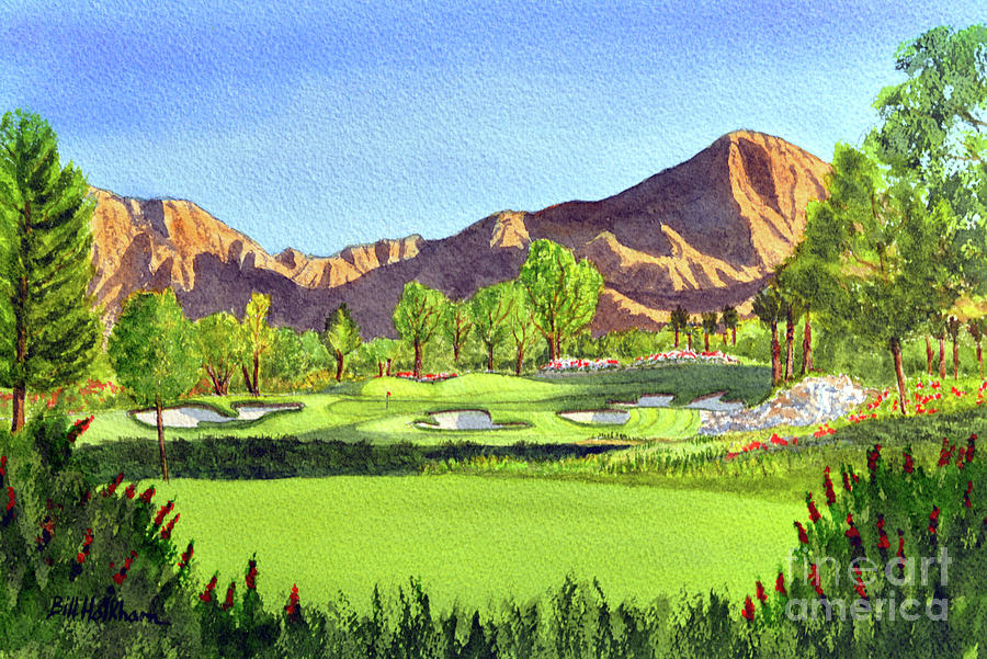 Indian Wells Golf Resort Celebrity Course 16th Hole Painting by Bill Holkham
