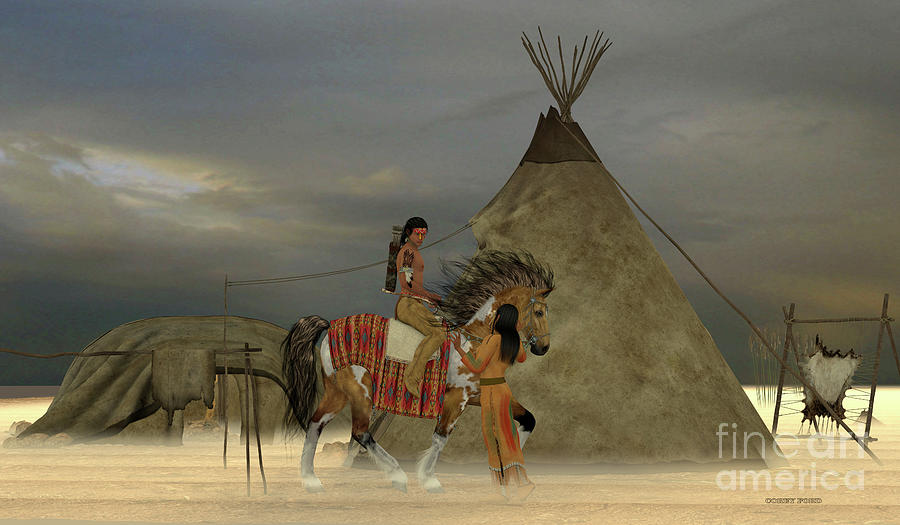 Indian Windrider Digital Art by Corey Ford