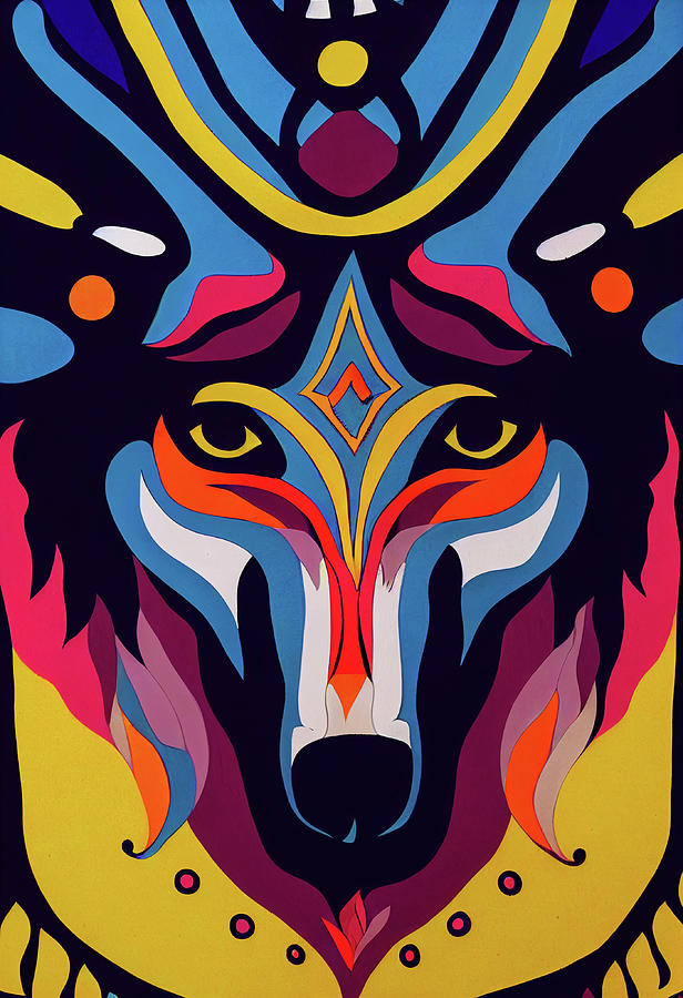 Indian Wolf Graphic Digital Art by Billy Bateman