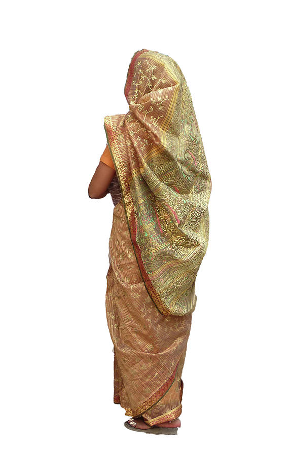 Indian woman in colorful sari  Photograph by Steve Estvanik