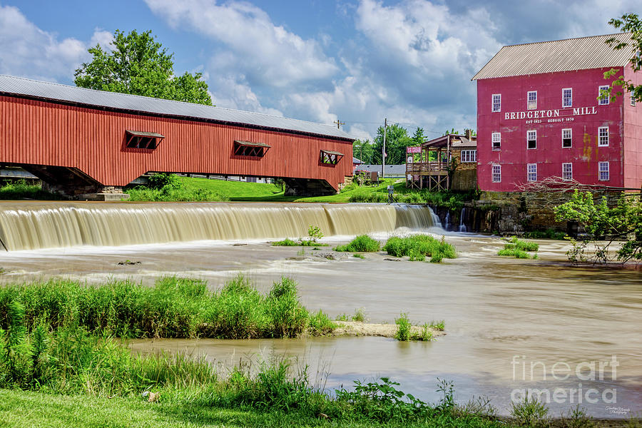 Indiana Bridgeton Mill And Covered Bridge Photograph by Jennifer White
