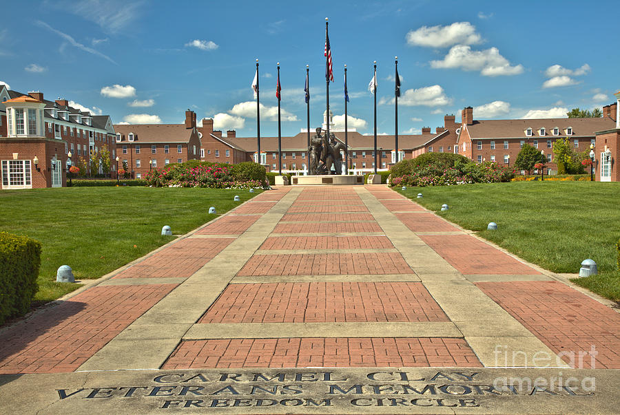 Indiana Carmel Clay Veterans Memorial Plaza Photograph by Adam Jewell