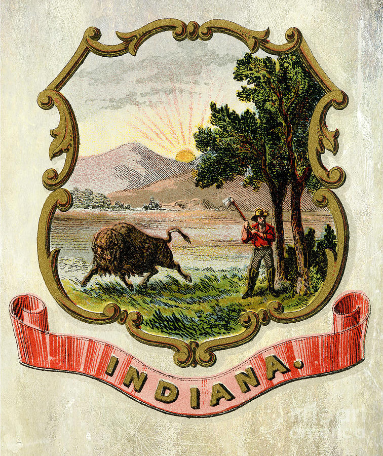 Indiana Coat of Arms Photograph by Jon Neidert