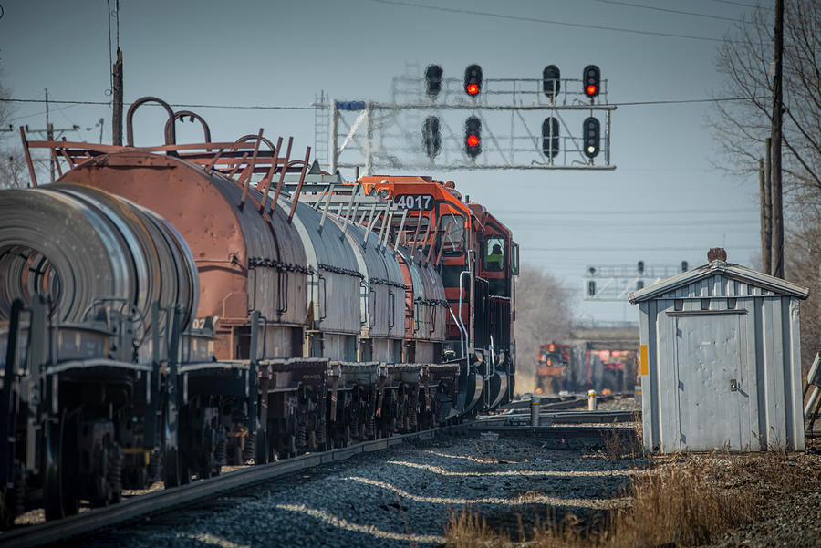  Indiana Harbor Belt 4015 and 4017 at Dolton Illinois Photograph by Jim Pearson