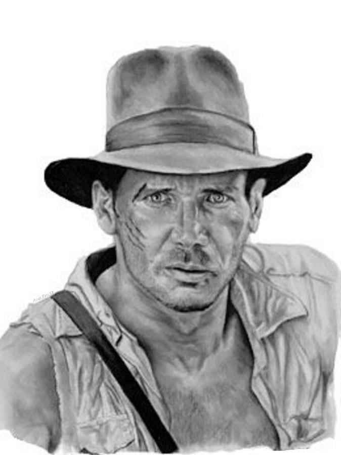 Indiana Jones Drawing by Allan Mosier