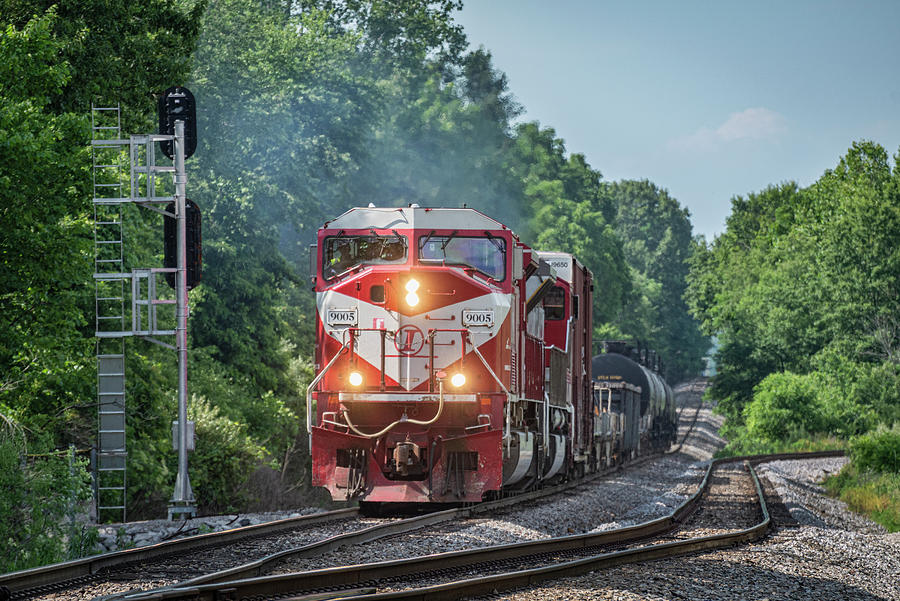 Indiana Railroad HWSA18 Departs Jasonville IN Photograph by Jim Pearson