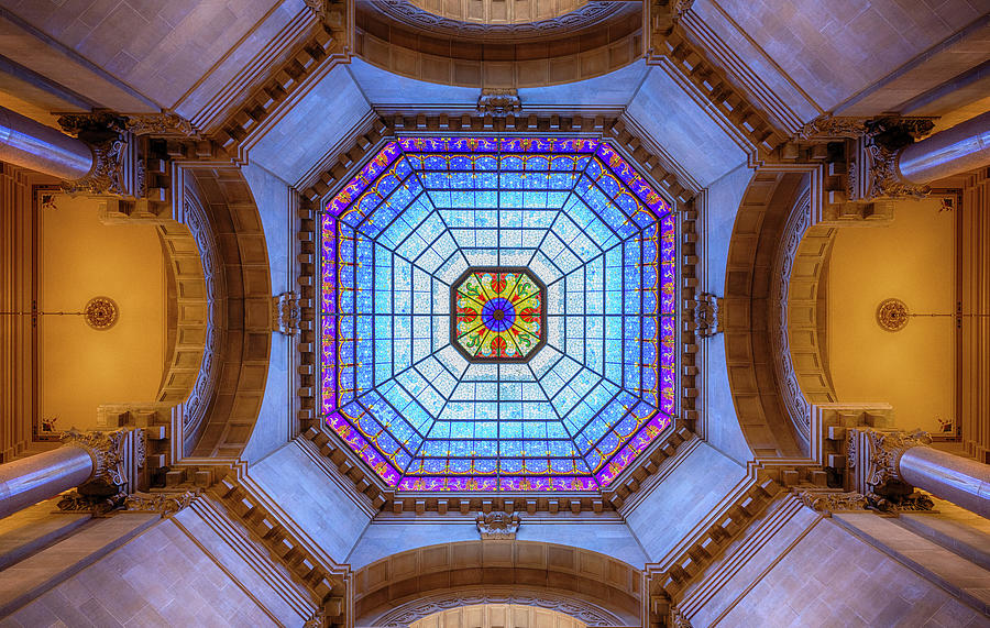 Architecture Photograph - Indiana Statehouse Interior Dome #1 by Stephen Stookey