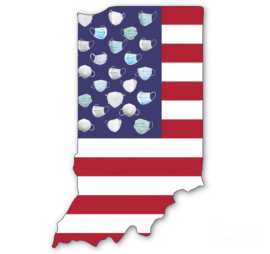 Indiana State Map Digital Art