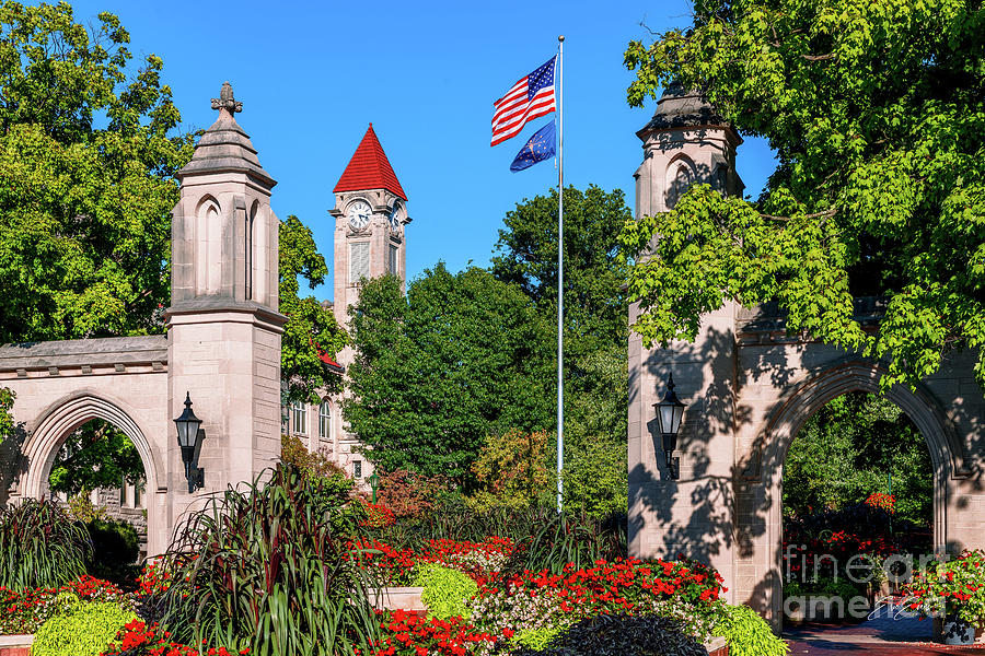 Indiana University Sample Gates Flags in the Summer Photograph by Aloha Art