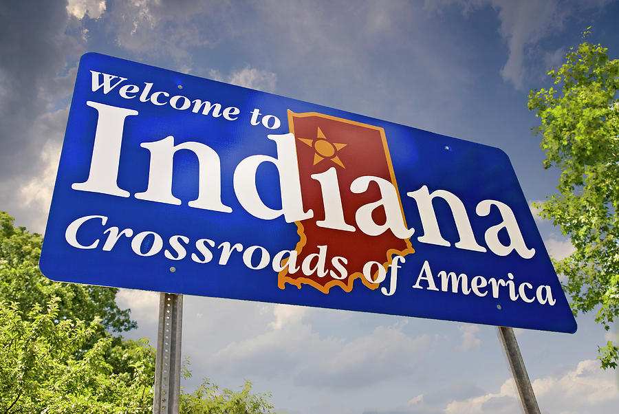 Indiana Welcome Sign Photograph by Bob Pardue